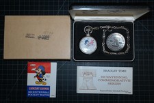 Disney Mickey Mouse 1976 Bicentennial Pocket Watch NIB Original Box Vintage Rare picture