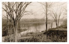 North Andover Massachusetts 1893 Shawsheen River Trees Boat Standard Postcard picture