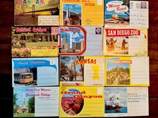 Lot of 12 Vintage Souvenir Postcard Booklets 1950-60s Oakland Dallas Aerial Tram picture