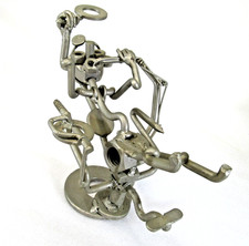 Dentist Brutalist nuts & bolts wire metal Sculpture nail art dental figurine vtg picture