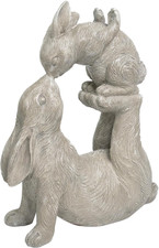 Garden Statues Kissing Bunny Sulpture - Garden Décor Rabbit Collectible Figurine picture