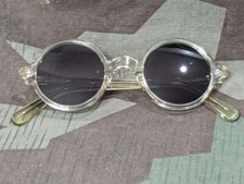 Repro WWII German Clear Acetate Round MG Blendschutzbrille Sunglasses 1940s Vtg picture