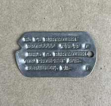 WWII Dog Tag NOK SGT Henry P. Bartkowski Scranton PA Army Air Force Veteran picture