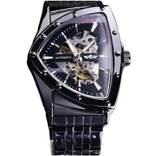FORSINING Triangle Skeleton Men's Automatic Mechanical Watch Luxury Gold Blac... picture