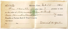 1940 Meriden Connecticut Promissory Note Puritan Bank Trust Company David Yale picture