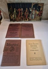 Complete Antique German 14 Postcard Set Kaspar Schleibner Kreuzweg Booklet Box picture