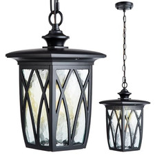 15'' Outdoor Pendant Light Fixture, Exterior Hanging Without Sensor, 02-Large picture