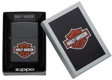 Zippo Harley Davidson Black Matte Lighter With Logo, Item 218HD.H252 #45B picture