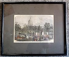 1866 Color Engraving Daily Adjournment of Congress by Frederick Dielman picture