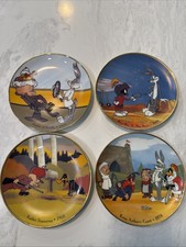 Vintage 1992 Warner Bros Bugs Bunny Elmer Fudd 6” Collectors Plates Set Of 4 picture