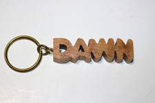 Vintage Keychain DAWN Key Ring Wood Name Fob By Russ Berrie 1980's picture