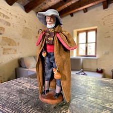 Vintage Marius Chave Aubagne French Santon Doll Clothed Clay Shepherd 10