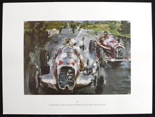 1935 German Grand Prix von Brauchitsch MERCEDES W25 Walter GOTSCHKE Print picture
