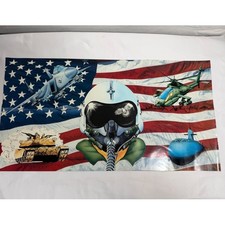 Vintage 50 Star Patriotic Military Poster picture