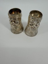 Vintage 1995 International Silver Co Silver Plated Santa Candle Holders Pair picture