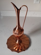 Stunning VTG Turkish Necmittin Karaturan Arts Solid Lacquered Copper Pitcher Set picture