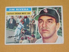 VINTAGE OLD 1950S BASEBALL 1956 TOPPS CARD JIM RIVERA CHICAGO WHITE SOX picture