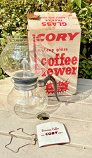 VINTAGE CORY GLASS  COFFEE BREWER -4-8 CUP COFFEE POT IN ORIGINAL BOX-DKG-S picture