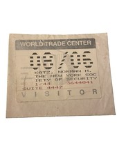 986 World Trade Center Original Visitor Pass Twin Towers NYC Pre-9/11 WTC picture