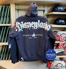 New 2026 Disneyland Resort Christmas Navy Blue Spirit Zip Up Hoodie All Sizes picture