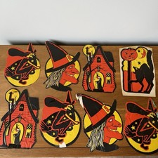 Vintage Pre-1960 Halloween Decorations Lot Beistle H E Luhrs Embossed USA picture