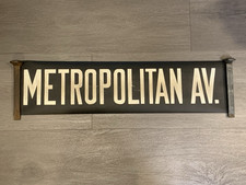 NYC SUBWAY ROLL SIGN LARGE BMT METROPOLITAN AVENUE QUEENS BROOKLYN WILLIAMSBURG picture