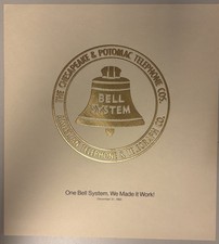 1983 AT&T - Chesapeake & Potomac Telephone Co - Authentic Embossed Gold Print picture