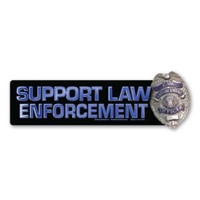Support Law Enforcement With Badge Bumper Strip  Magnet picture
