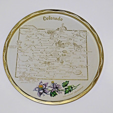 Vintage 1950s COLORADO Souvenir Map White Gold Trim 11