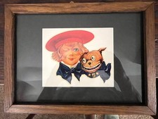 Vintage Buster Brown & Tige Framed Advertising picture