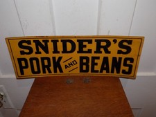Vintage Snider’s Pork and Beans Tin Embossed Sign picture