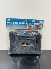 Vintage NOS New Bicycle Handlebar Heavy Duty Bag W Strap Blue 10' x 9'' x 5'' picture