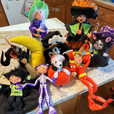 Lot of 9 Annalee Halloween Dolls picture