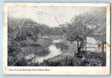 c1912 DeKalb Illinois IL Vintage Postcard Scene Along Kishwaukee River Air View picture