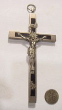 Antique pectoral 5 inch Large catholic crucifix cross pendant EL1155 picture