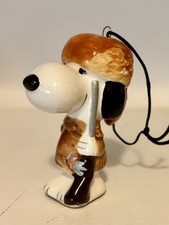 Vintage Snoopy DAVY CROCKETT DANIEL BOONE Ceramic Ornament Japan UFS 1958 1966 picture