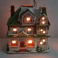 Vtg 1992 Lefton Winter Colonial Christmas Village Burnside House Hand Painted  picture