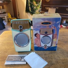 Beach Boy Retro FM / AM Vintage Transistor Radio Turquoise picture