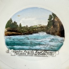 KETTLE FALLS WA WASHINGTON Antique COLUMBIA RAPIDS Souvenir TRINKET DISH BOWL picture