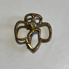 Vintage Girl Scouts Jester Brownie Gold Tone Membership Pin Non Magnetic picture