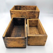 Vintage Rustic Primitive Wooden Collectible Boxes picture