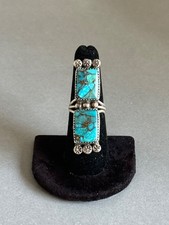 Vintage Navajo Sterling Silver and Turquoise Ring. Size 6 3/4 picture
