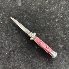 AKC Italian Folding Knife 9inch pink/red Handle picture