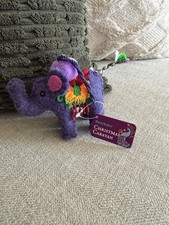 New World Market Elephant Felt Wool Fabric India Christmas Tree Ornament 5” picture
