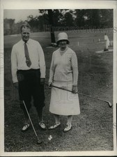 1930 Press Photo Max Marston & Mrs Clarence Vanderbeck golf in Philadelphia picture