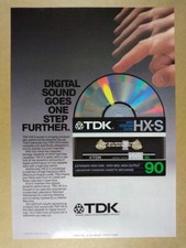 1986 TDK HX-S Cassette Tape vintage print Ad picture