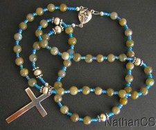 Catholic Rosary Rosenkranz Chapelet Labradorite & Sterling Silver - Hand made picture