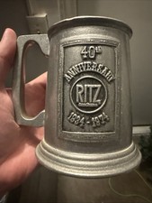 1974 WILTON COLUMBIA PEWTER MUG/Stein/Tankard NABISCO RITZ CRACKER (Y) picture