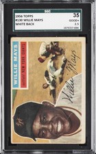 1956 TOPPS WHITE BACK #130 WILLIE MAYS SGC 2.5 picture