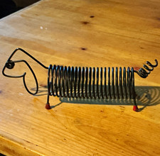 MCM  Vintage coil dog letter and envelope holder, styled like  a Sausage Dog picture